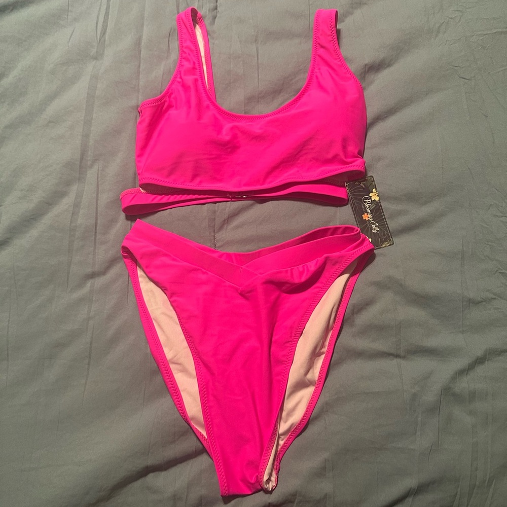 Hot Pink Sporty Bikini Set